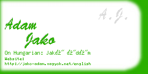 adam jako business card